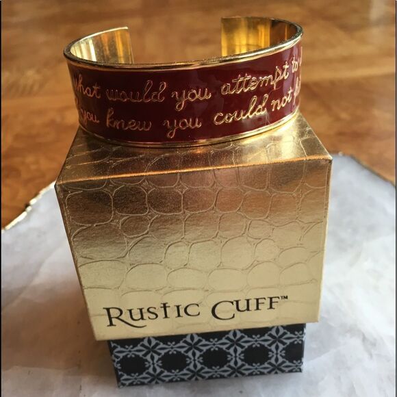 INSPIRATIONAL RUSTIC Cuff! Red n Gold! - Picture 8 of 10